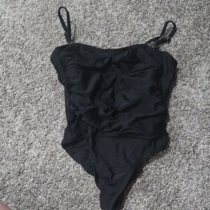 Kona Sol Elegant Black Swimwear - Ruched One Piece , Tie Back - Target